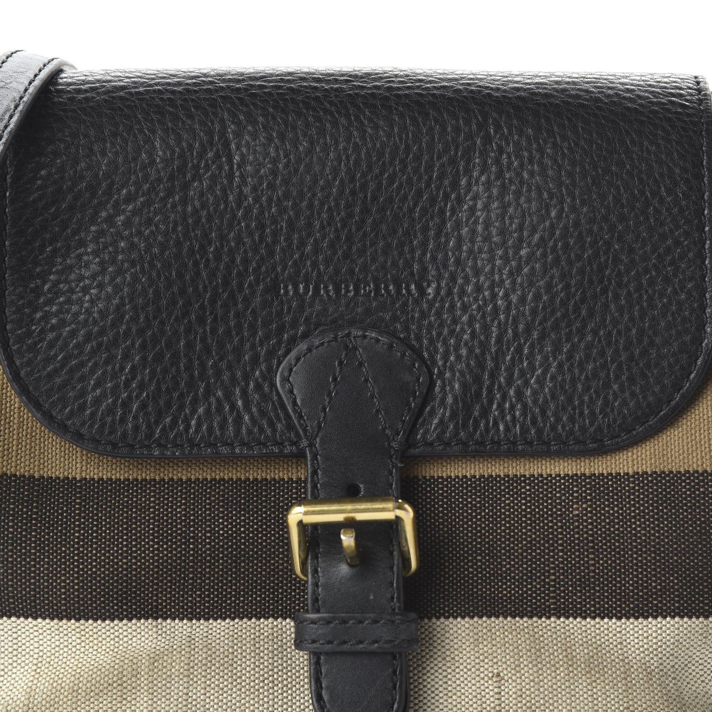 Mega Check Grainy Calfskin Small Gowan Messenger Bag Black