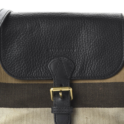 Burberry Mega Check Grainy Calfskin Small Gowan Messenger Bag Black 9 of 11