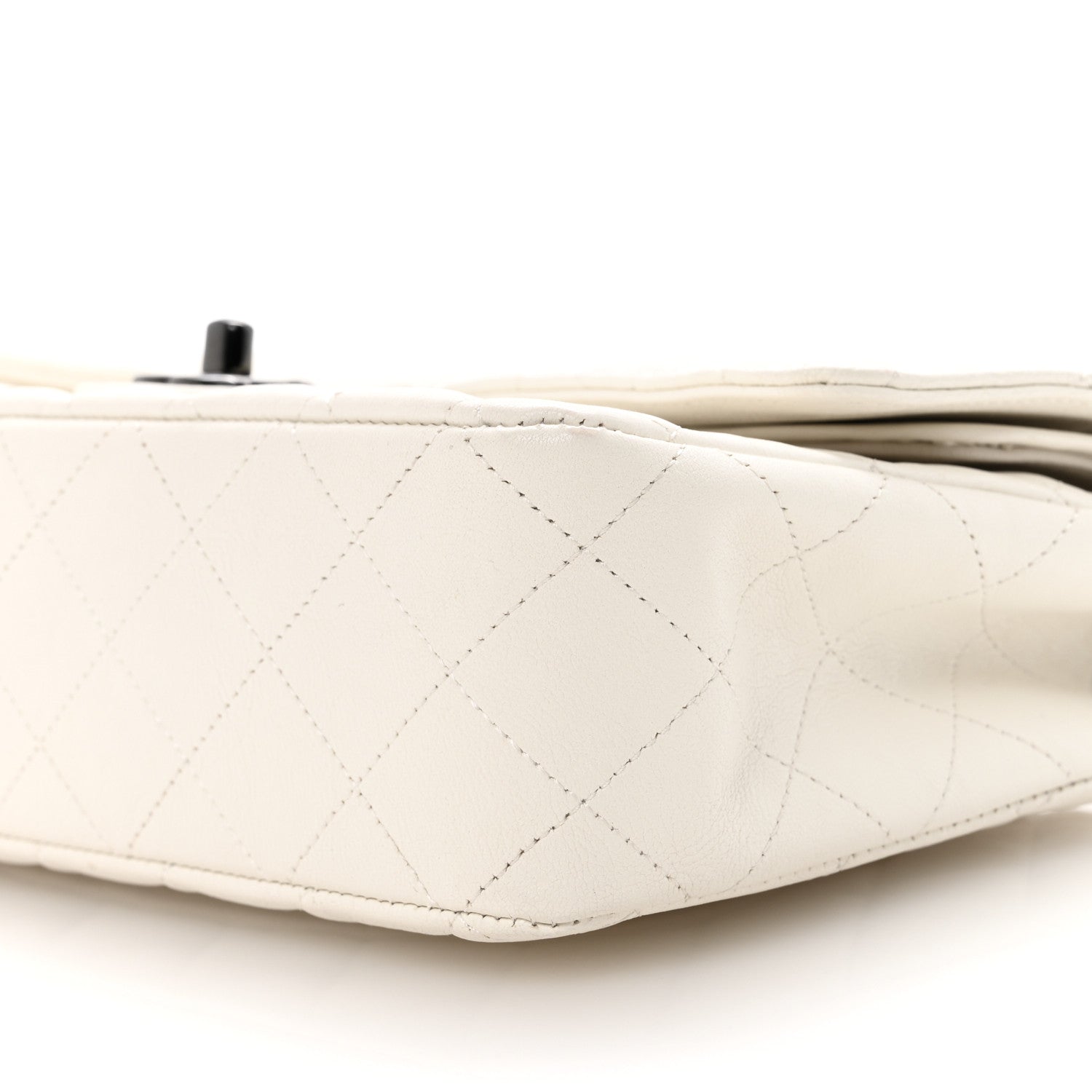 Chanel Crumpled Calfskin Quilted Medium Double Flap White 10 of 11