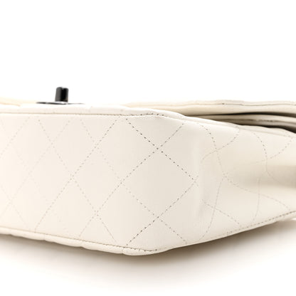 Chanel Crumpled Calfskin Quilted Medium Double Flap White 10 of 11