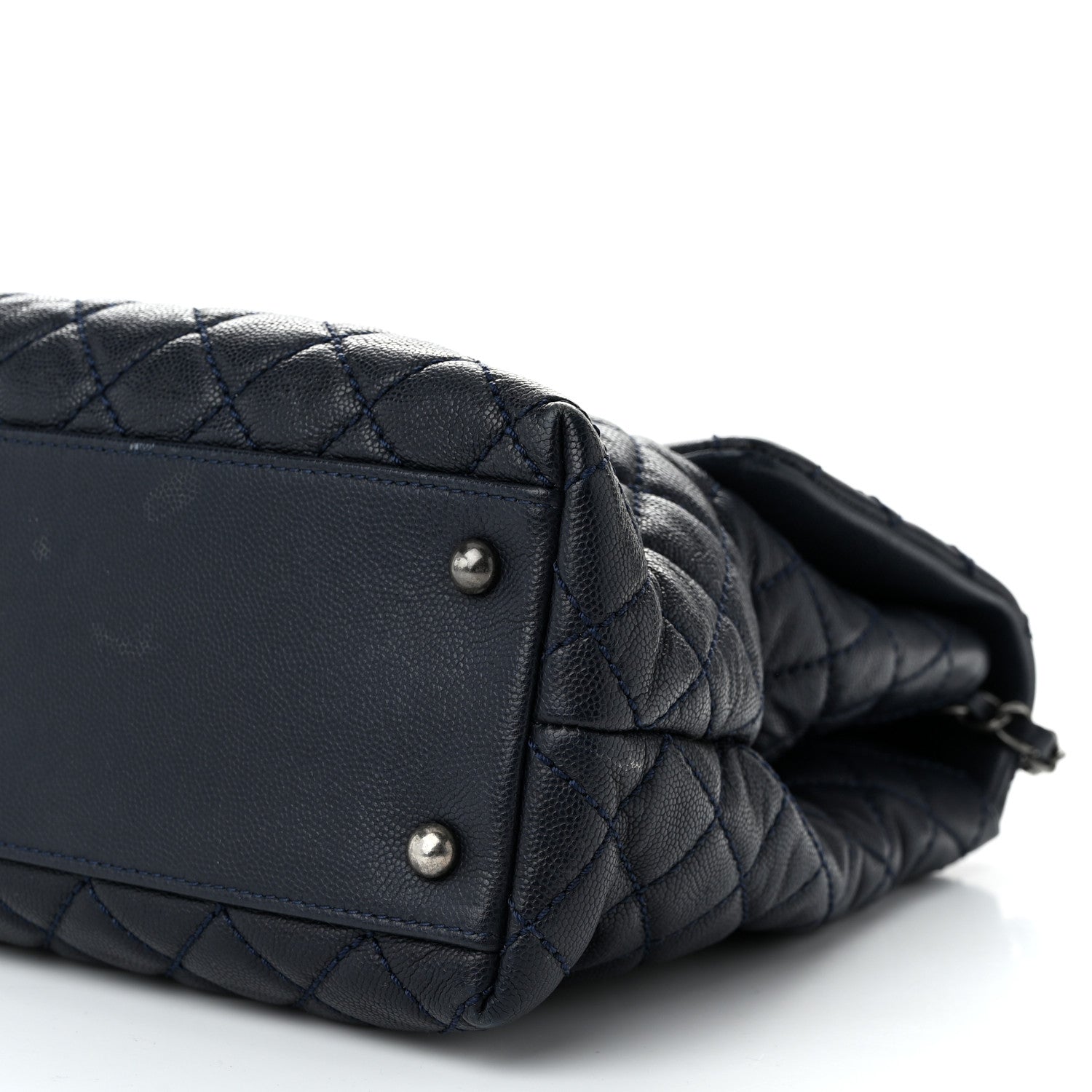 Chanel Caviar Quilted Large Coco Handle Flap Navy 9 of 11