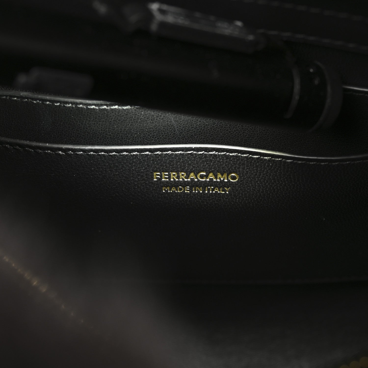 Salvatore Ferragamo Calfskin Shearling Medium Hug Bag Black 6 of 9