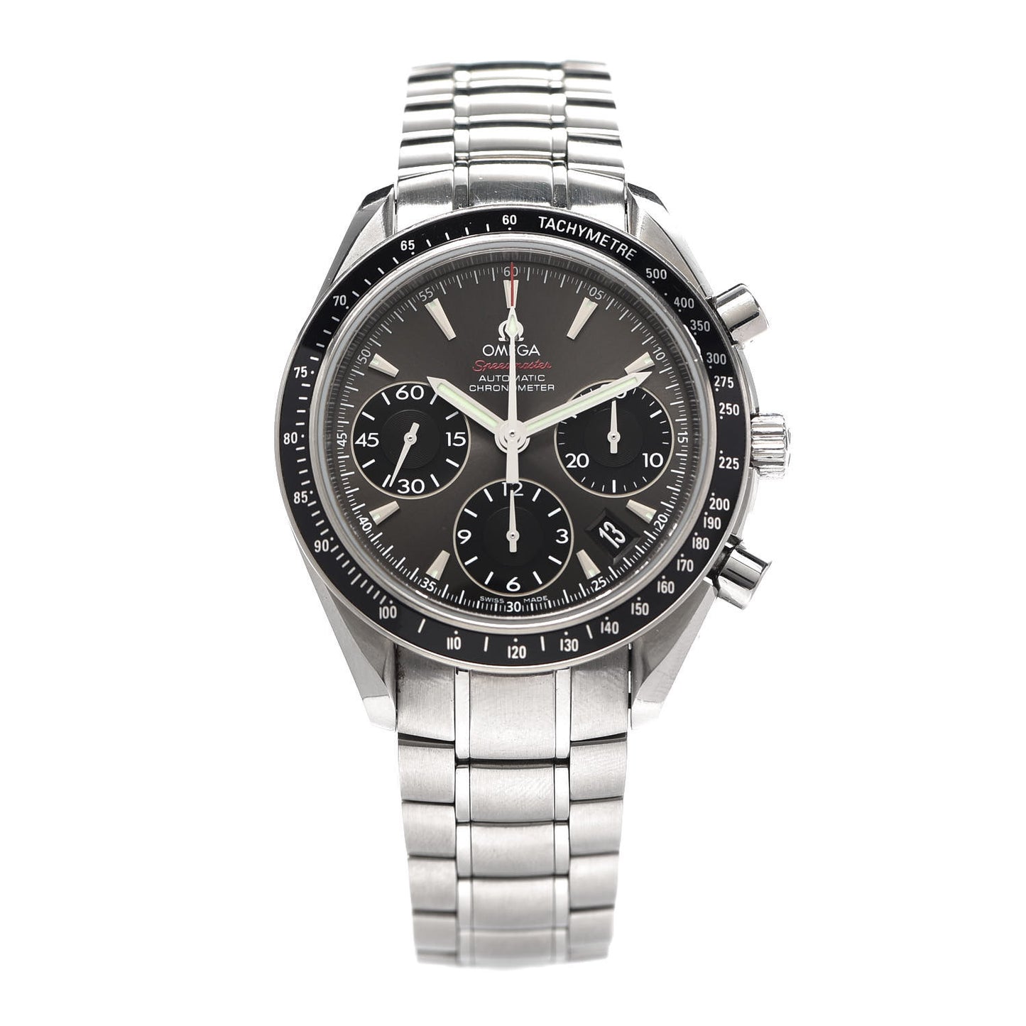 Stainless Steel 40mm Speedmaster Date Chronograph Automatic Watch Grey 323.30.40.40.06.001