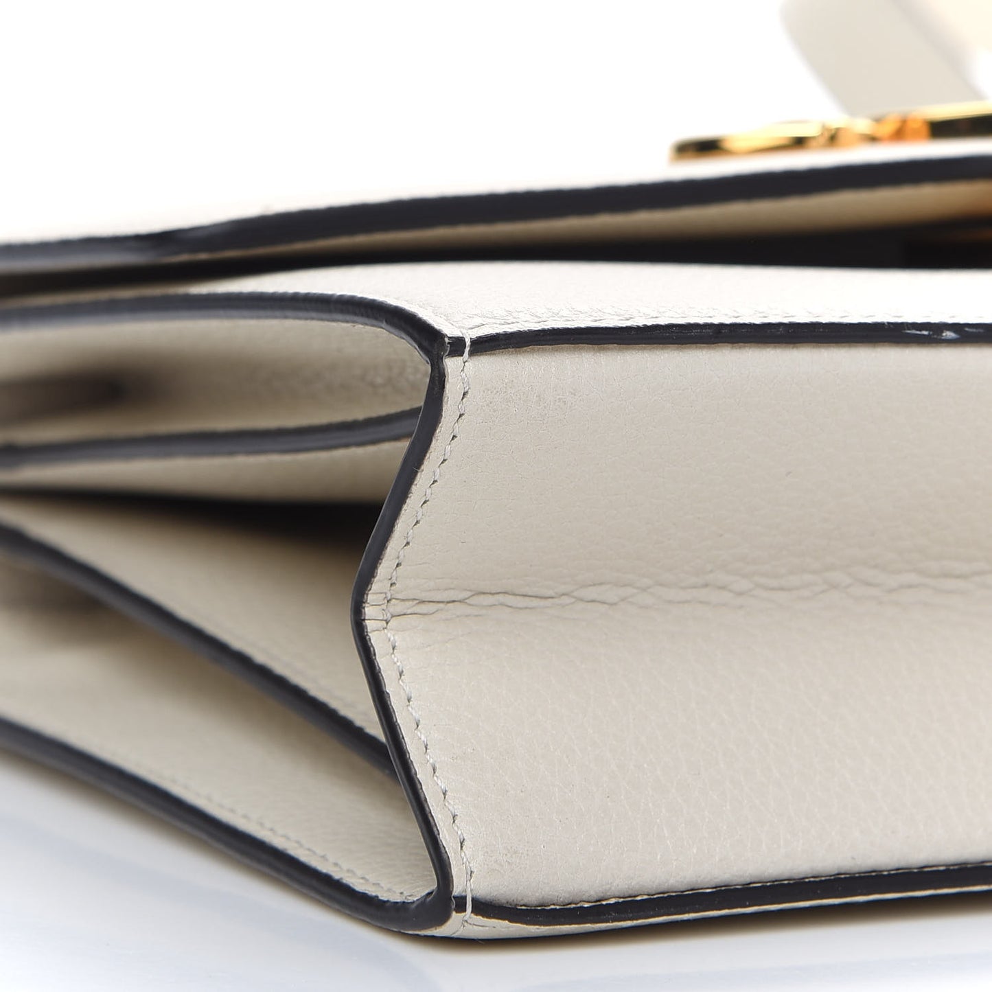 Grained Calfskin Small Zumi Shoulder Bag Mystic White