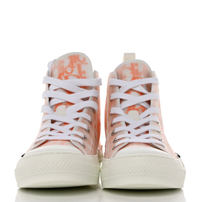 Christian Dior Technical Canvas Oblique Mens B23 High Top Sneakers 37 Orange White 2 of 9