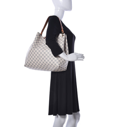 Louis Vuitton Damier Azur Graceful MM Rose Ballerine 2 of 11