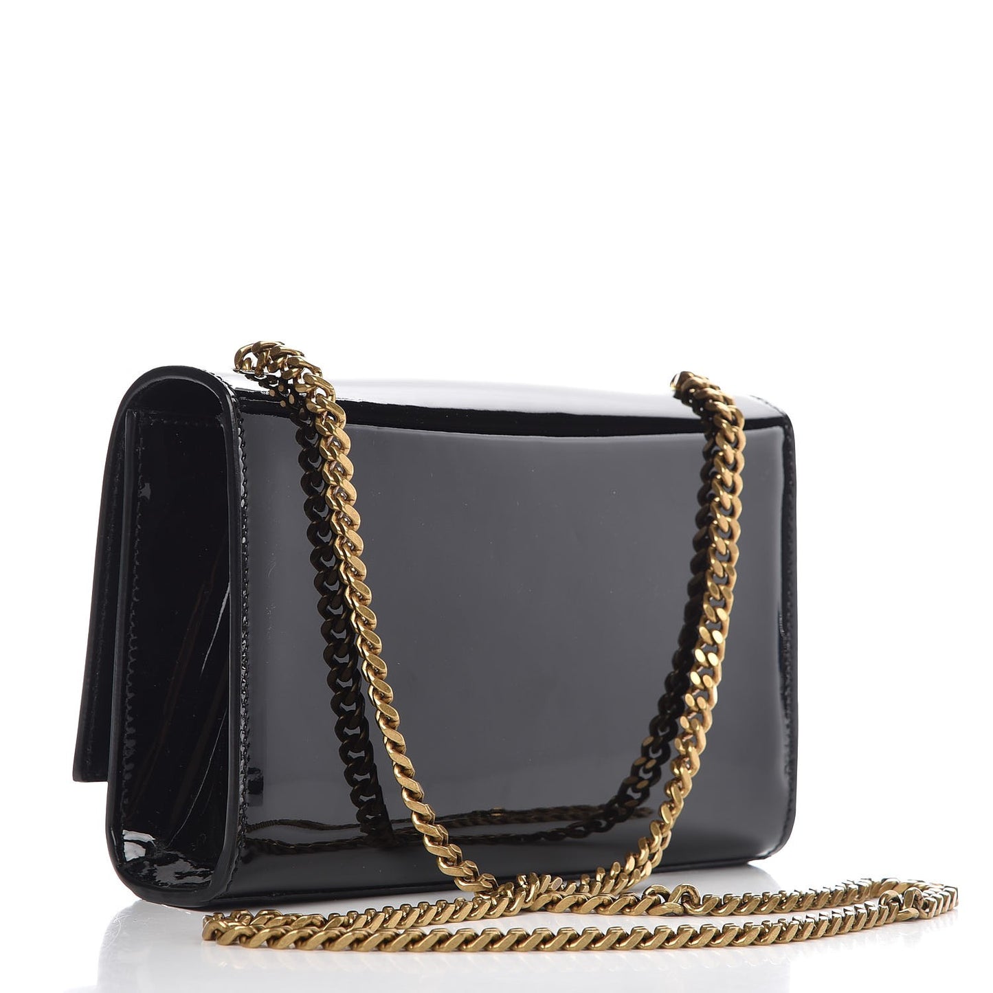 Patent Small Monogram Kate Satchel Black
