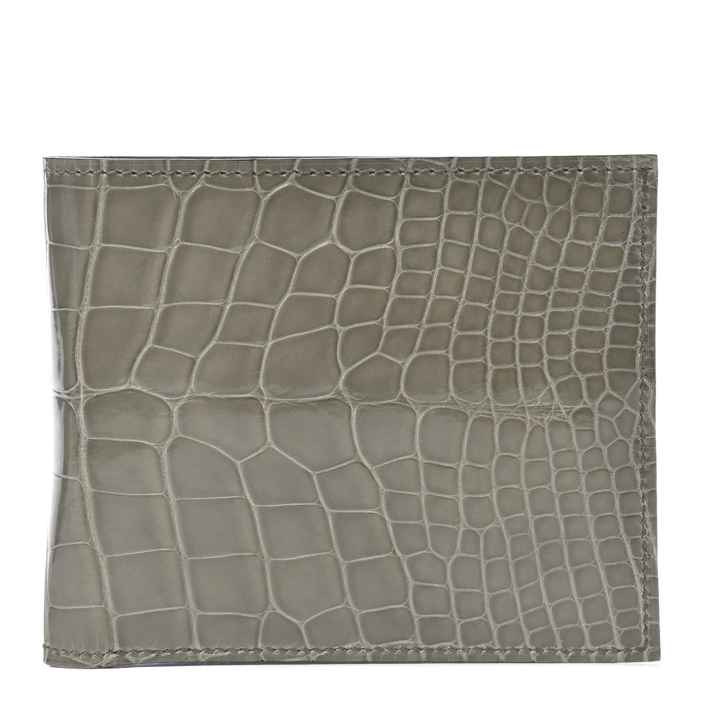 Shiny Alligator MC2 Copernic Compact Wallet Gris Tourterelle