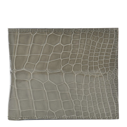 Hermes Shiny Alligator MC2 Copernic Compact Wallet Gris Tourterelle 1 of 6
