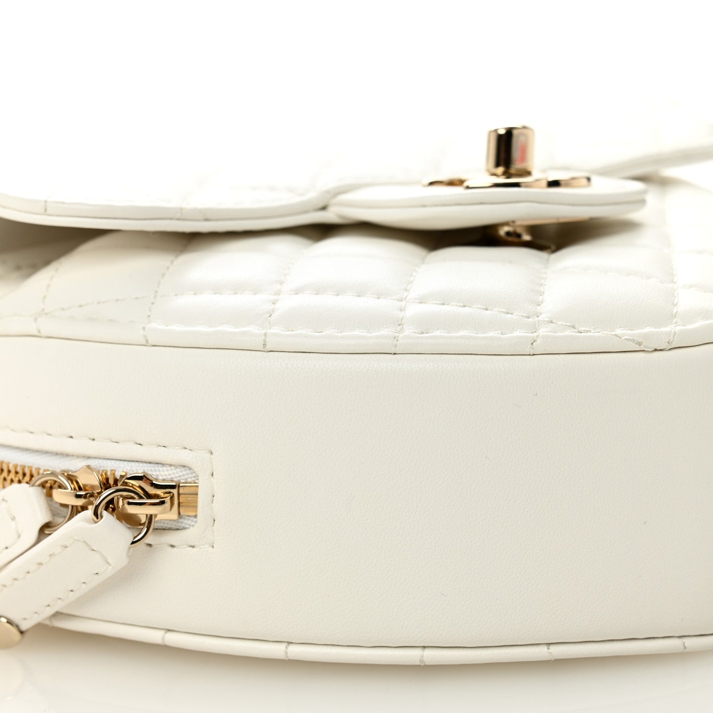 Lambskin Quilted CC In Love Heart Bag White