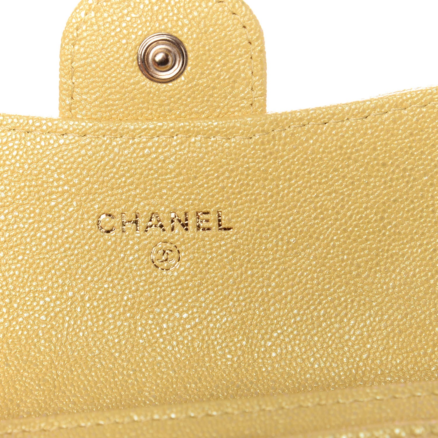 Chanel Iridescent Caviar Quilted Flap Card Holder Yellow 6 of 9