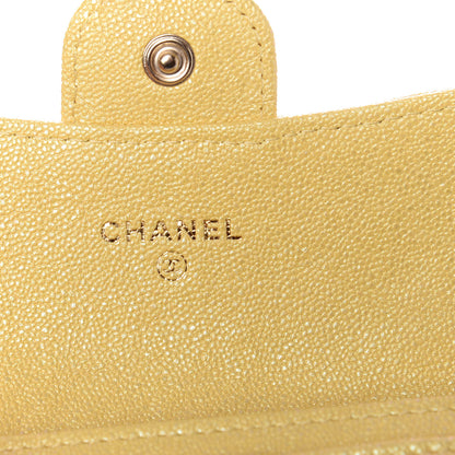 Chanel Iridescent Caviar Quilted Flap Card Holder Yellow 6 of 9