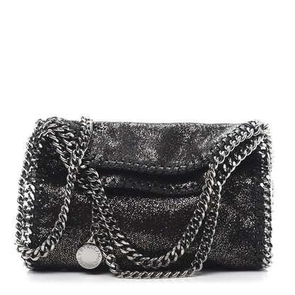 Stella McCartney Chamois Shiny Dotted Tiny Falabella Fold Over Tote Ruthenium 1 of 10