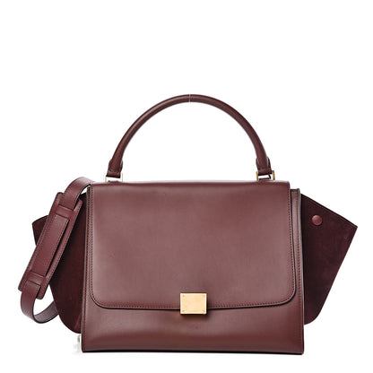Celine Smooth Calfskin Suede Medium Trapeze Burgundy 1 of 9