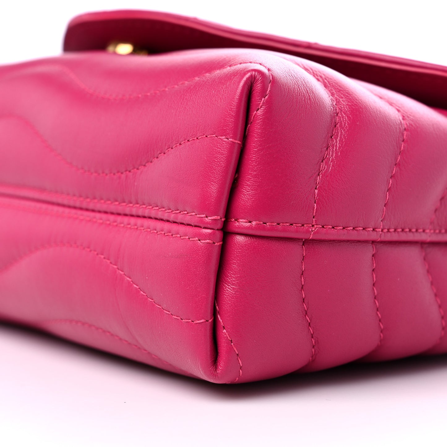 Calfskin LV New Wave Chain Bag Rose Freesia