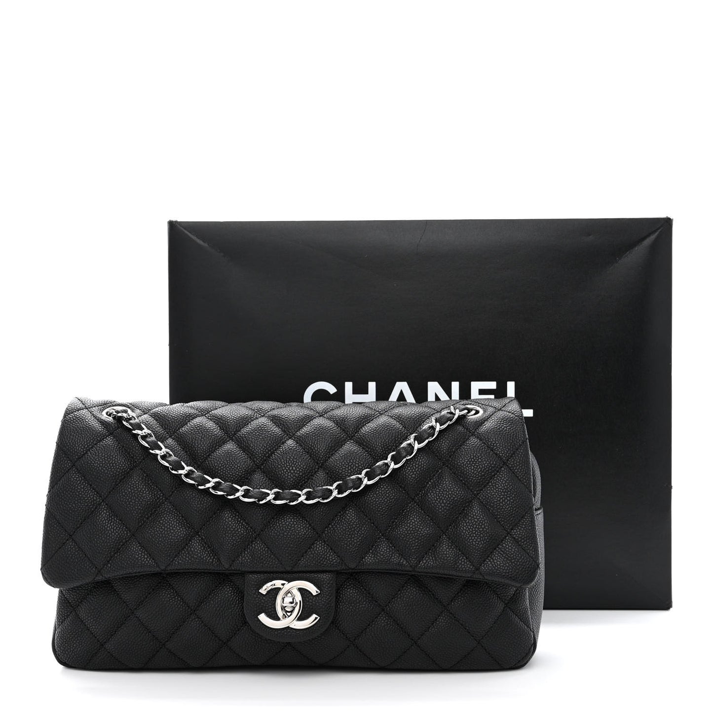 Caviar Quilted Jumbo Easy Flap Black