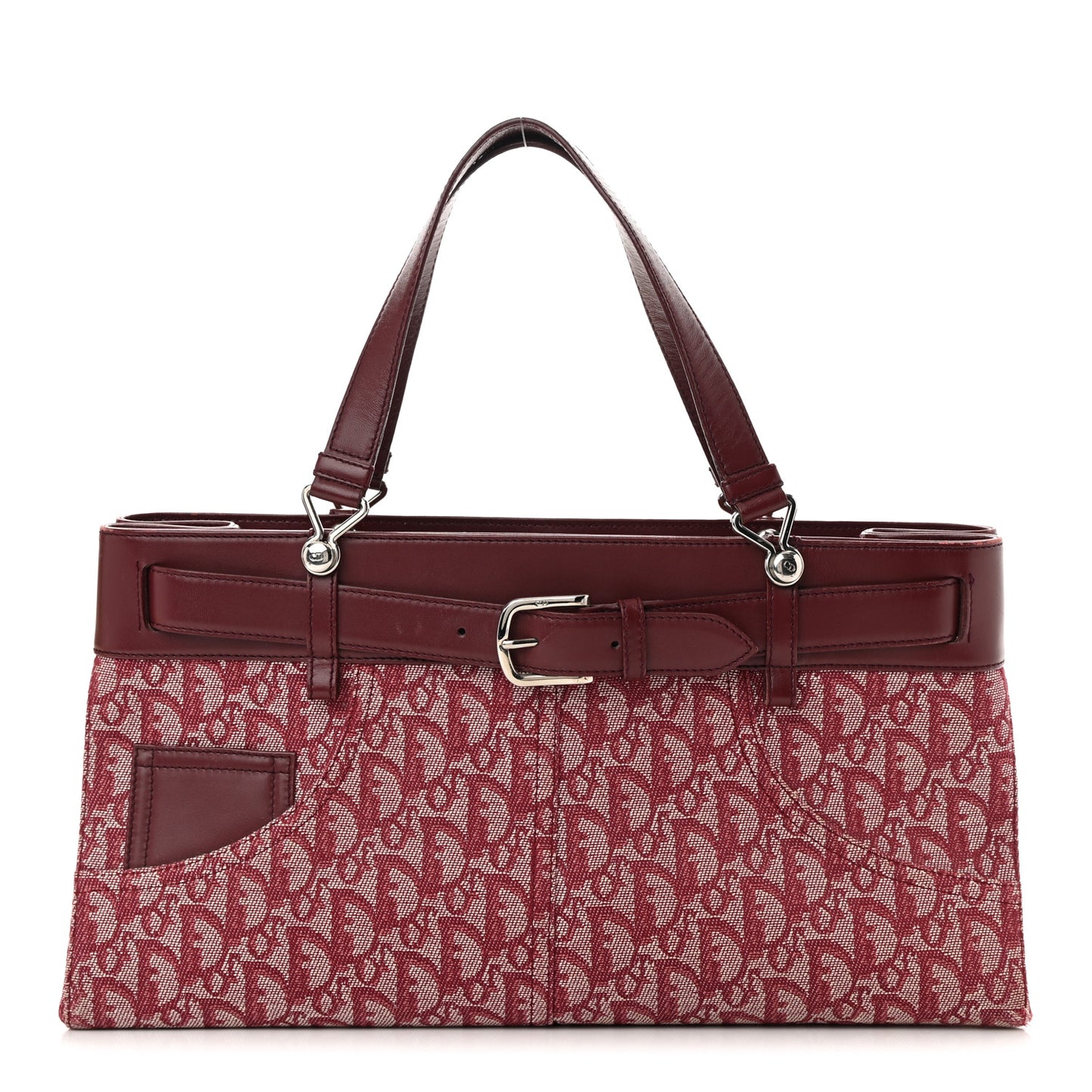 Calfskin Monogram Jeans Pocket Tote Red
