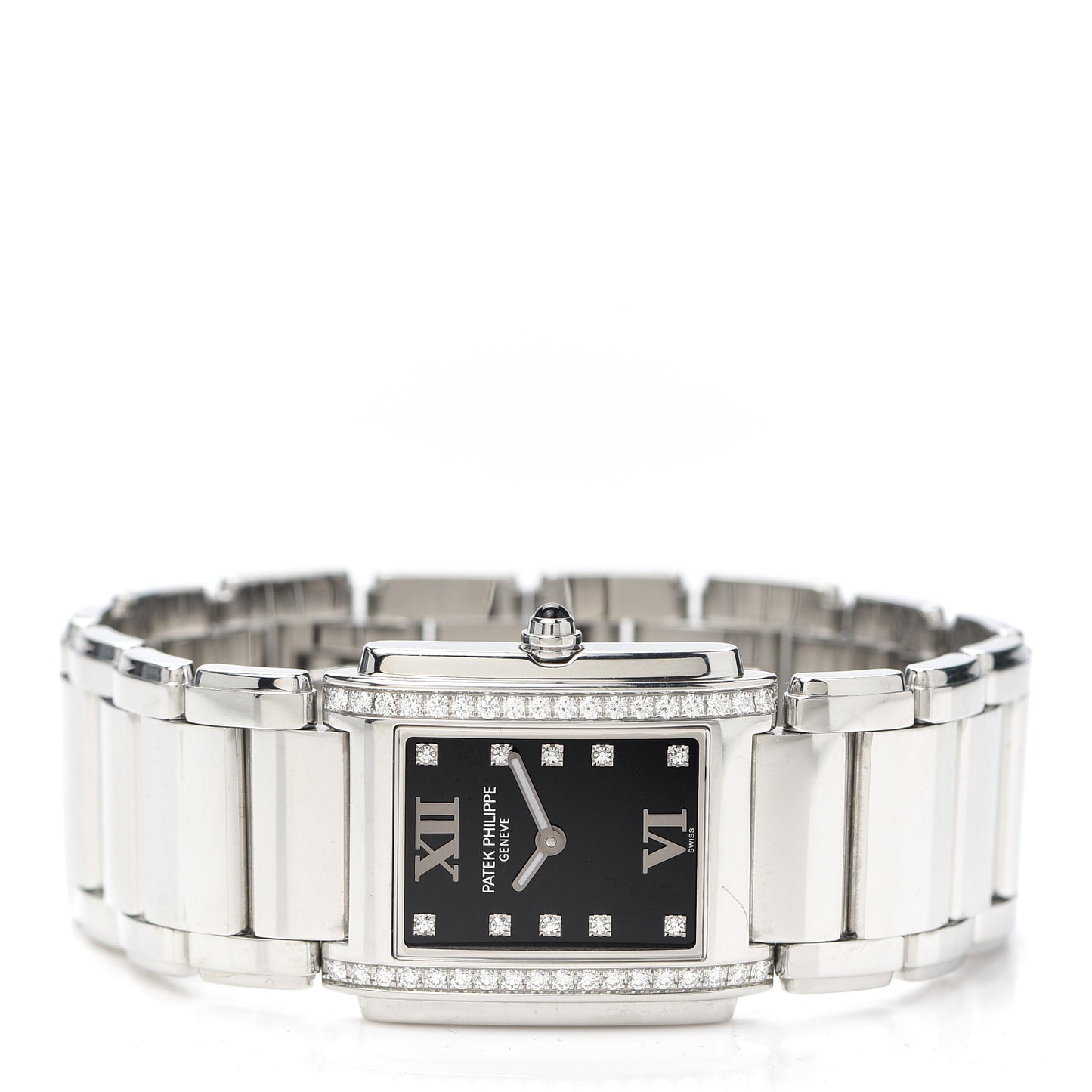 Stainless Steel Diamond 25mm Twenty-4 Quartz Watch Black 4910/10A-001