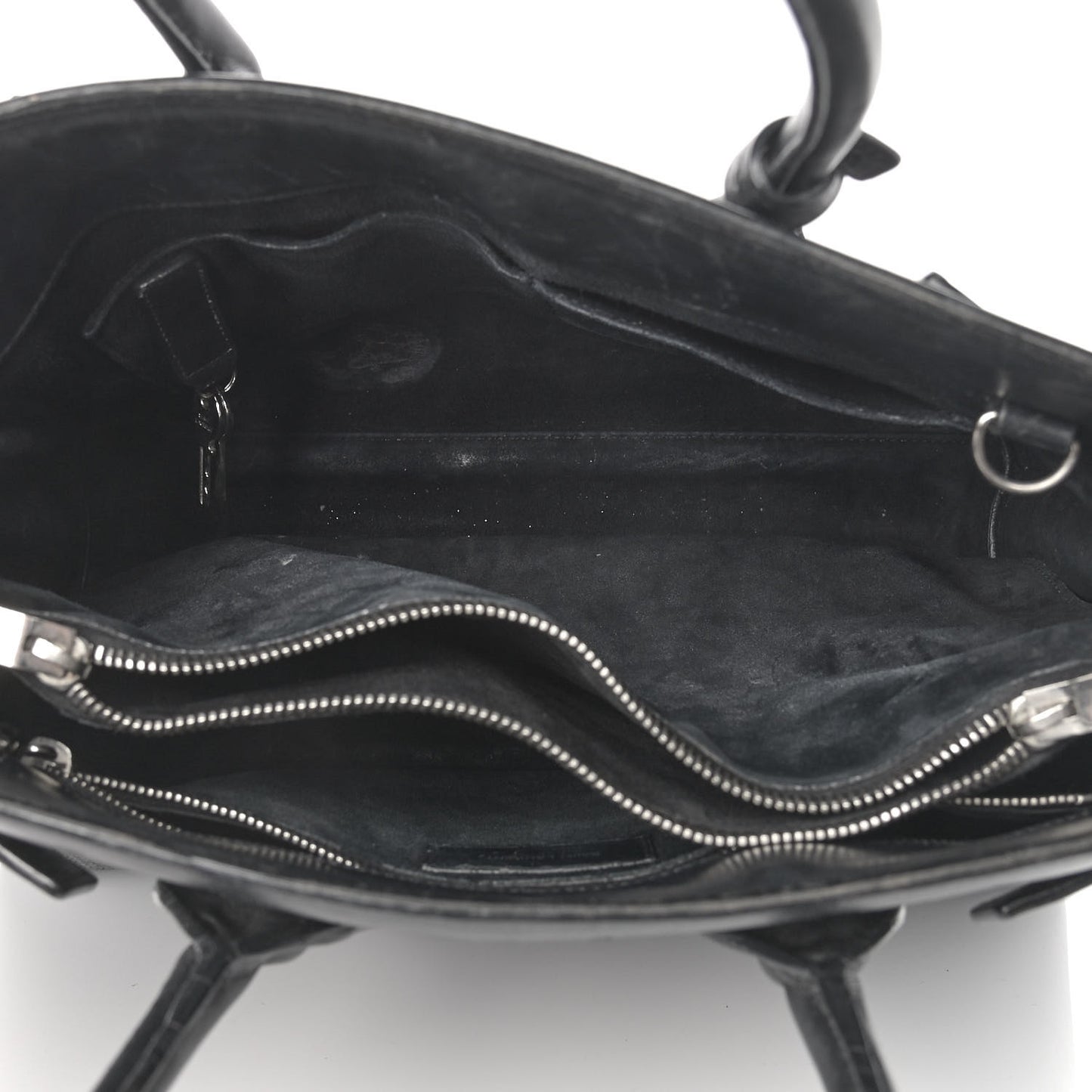 Python Calfskin Embossed Small Sac de Jour Black