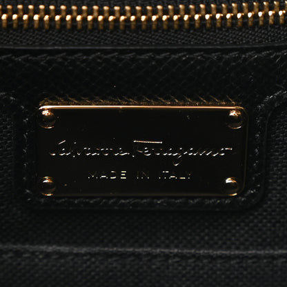 Salvatore Ferragamo Pebbled Calfskin Carrie O Shoulder Bag Black 6 of 10