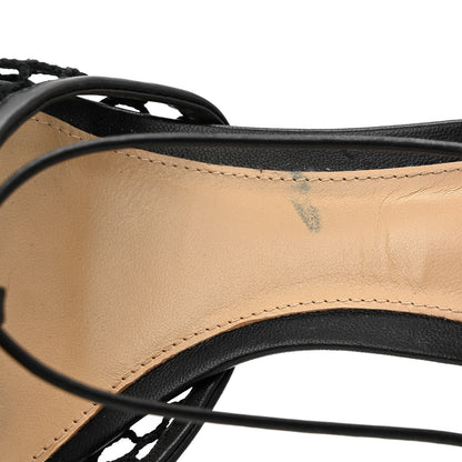 Bottega Veneta Mesh Nappa Stretch Ankle Tie 90mm Sandals 41 Black 9 of 10