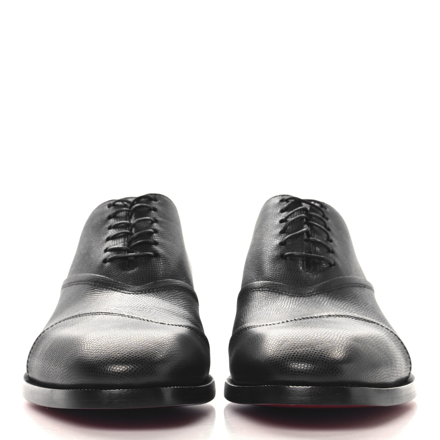 Christian Louboutin Petit Grained Calfskin Boabi Flat Oxfords 42.5 Black 3 of 9
