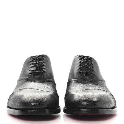 Christian Louboutin Petit Grained Calfskin Boabi Flat Oxfords 42.5 Black 3 of 9