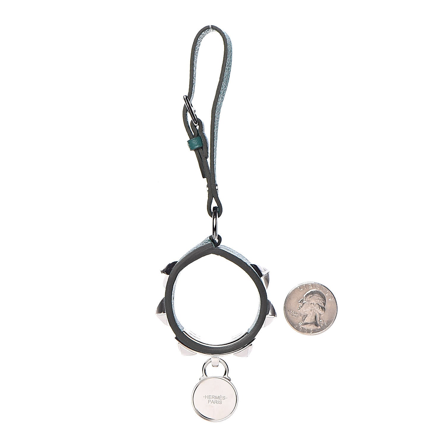 Hermes Epsom Collier de Chien Cadenas Key Holder Malachite 2 of 4