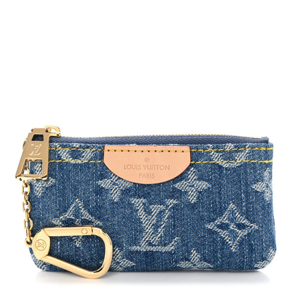 Louis Vuitton Monogram Denim Key Pouch Denim Blue 1 of 7