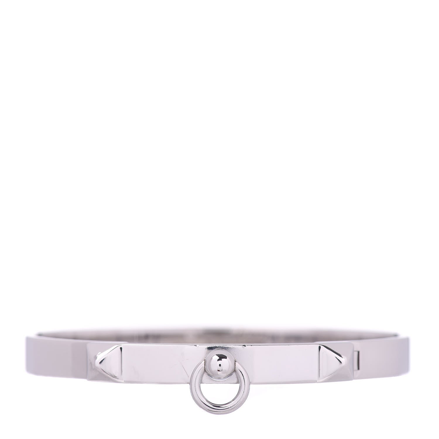 Hermes 18K White Gold PM Collier De Chien Bracelet SH 1 of 4