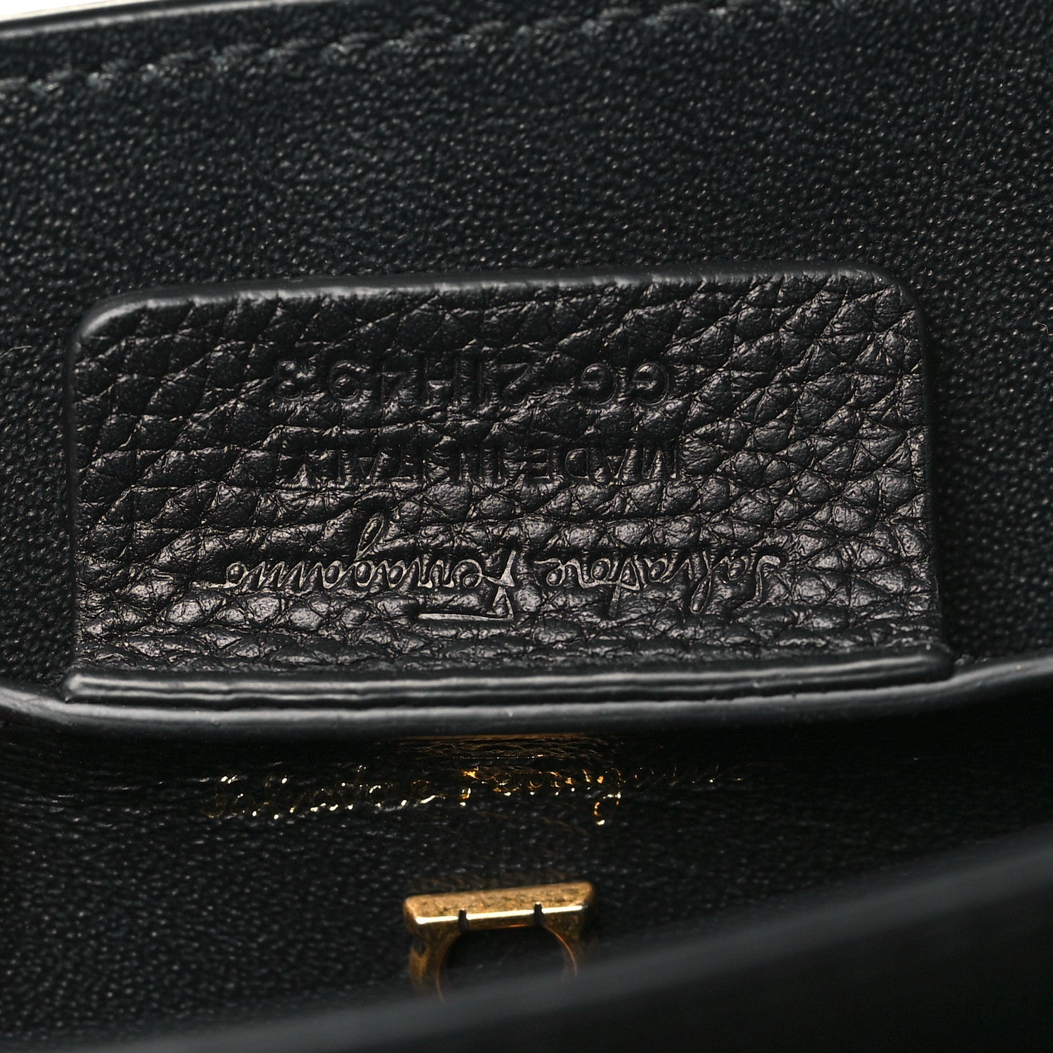 Salvatore Ferragamo Grain Calfskin Gancini Small Top Handle Bag Black 7 of 9