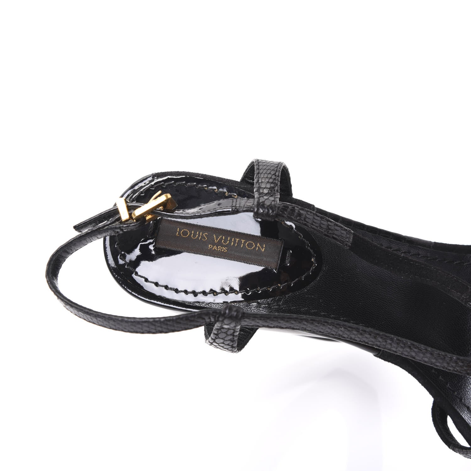 Louis Vuitton Lizard Suede Sandals 36.5 Black 7 of 8
