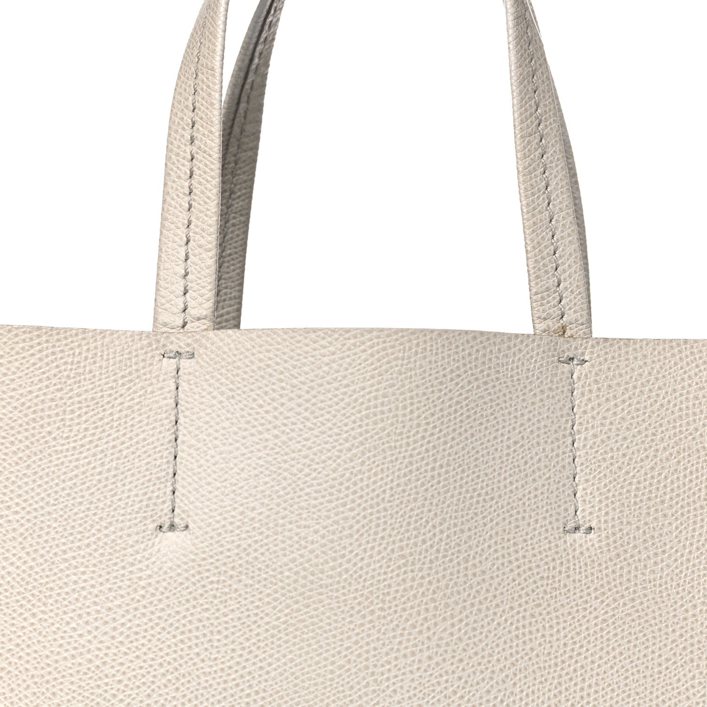 Grained Calfskin Small Vertical Bi-Cabas Cream Red
