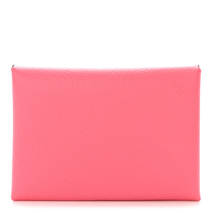 Hermes Epsom Calvi Duo Card Case Rose Azalee 1 of 8