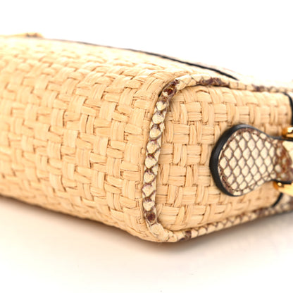 Gucci Raffia Elaphe Mini Ophidia Shoulder Bag Natural Cream Brown 10 of 10