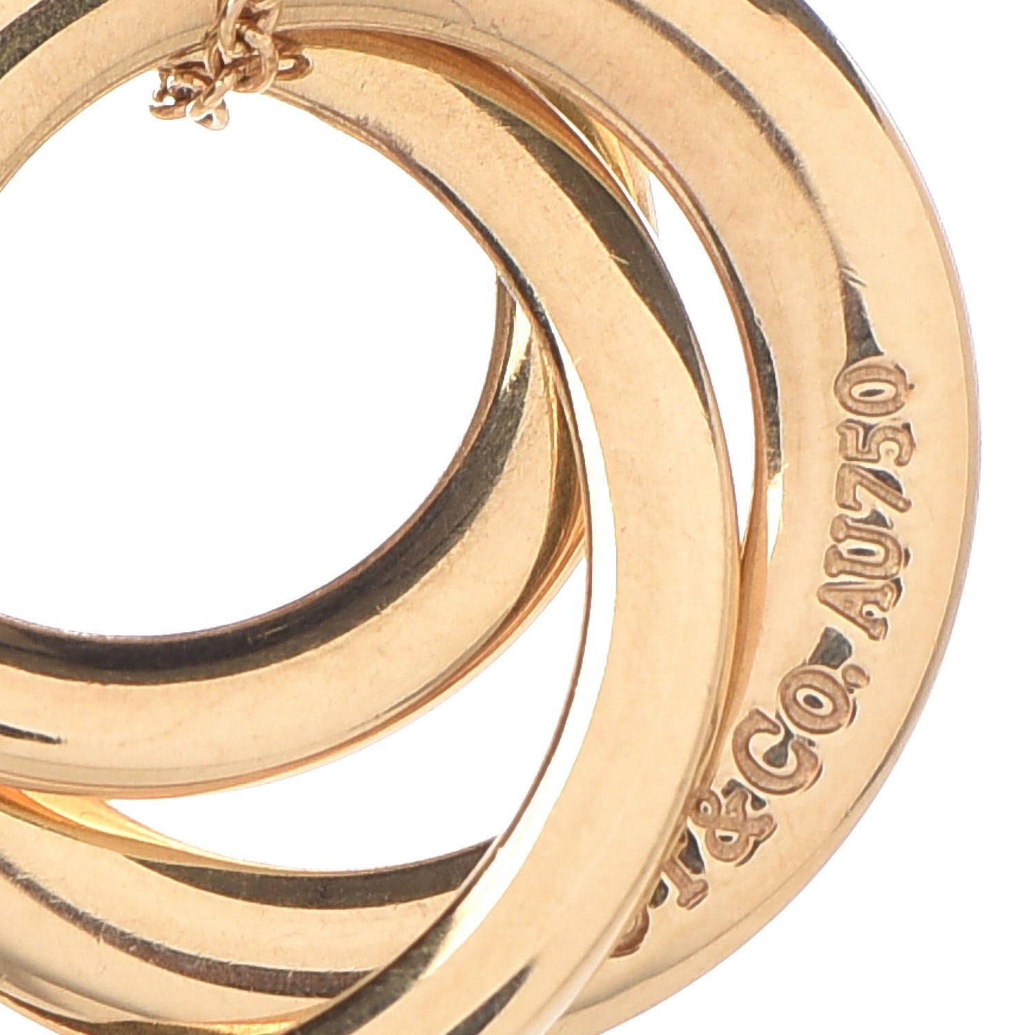 Tiffany 18K Yellow Gold Small Interlocking Circles Pendant 6 of 9
