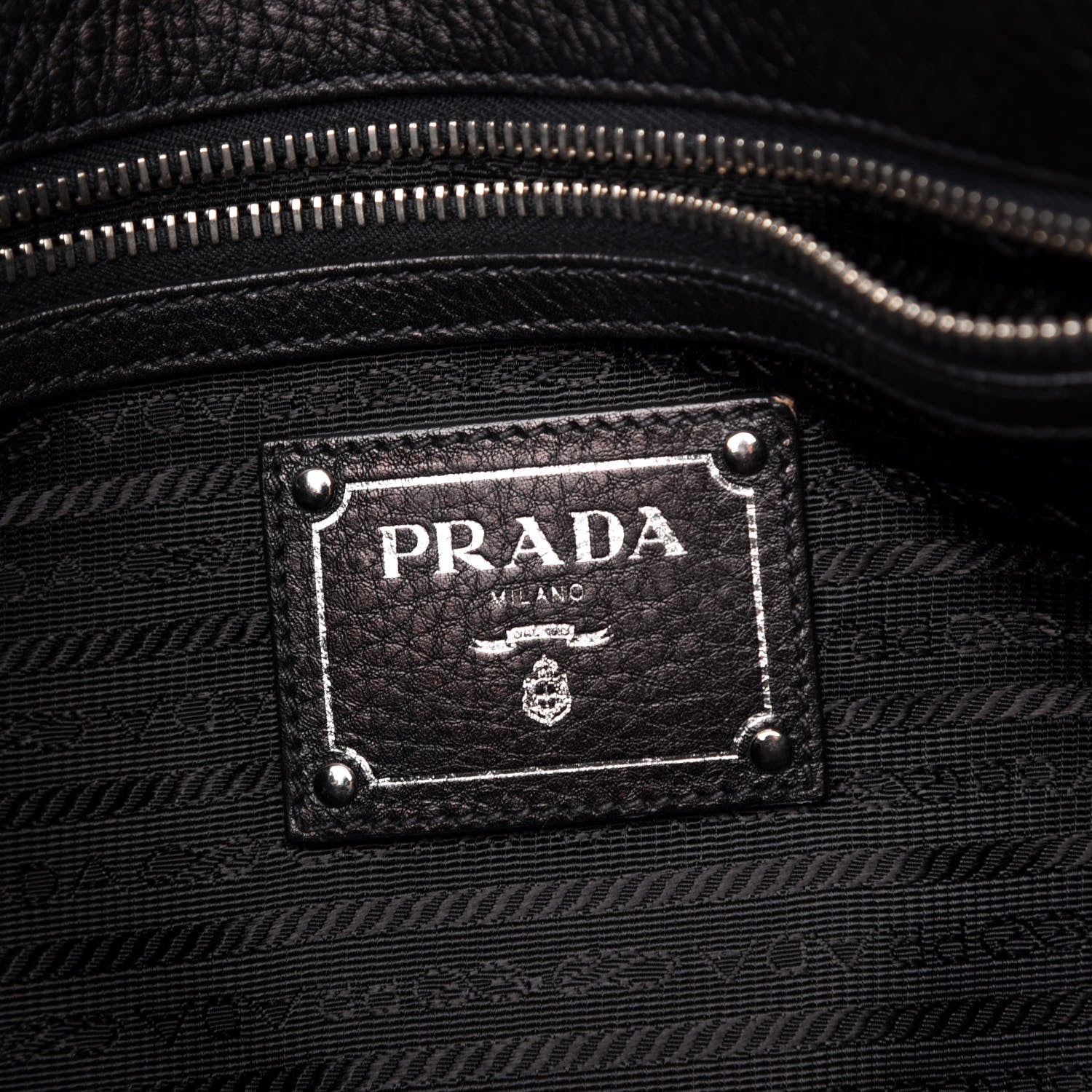 Prada Vitello Daino Tote Black 6 of 12