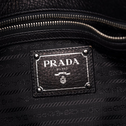 Prada Vitello Daino Tote Black 6 of 12