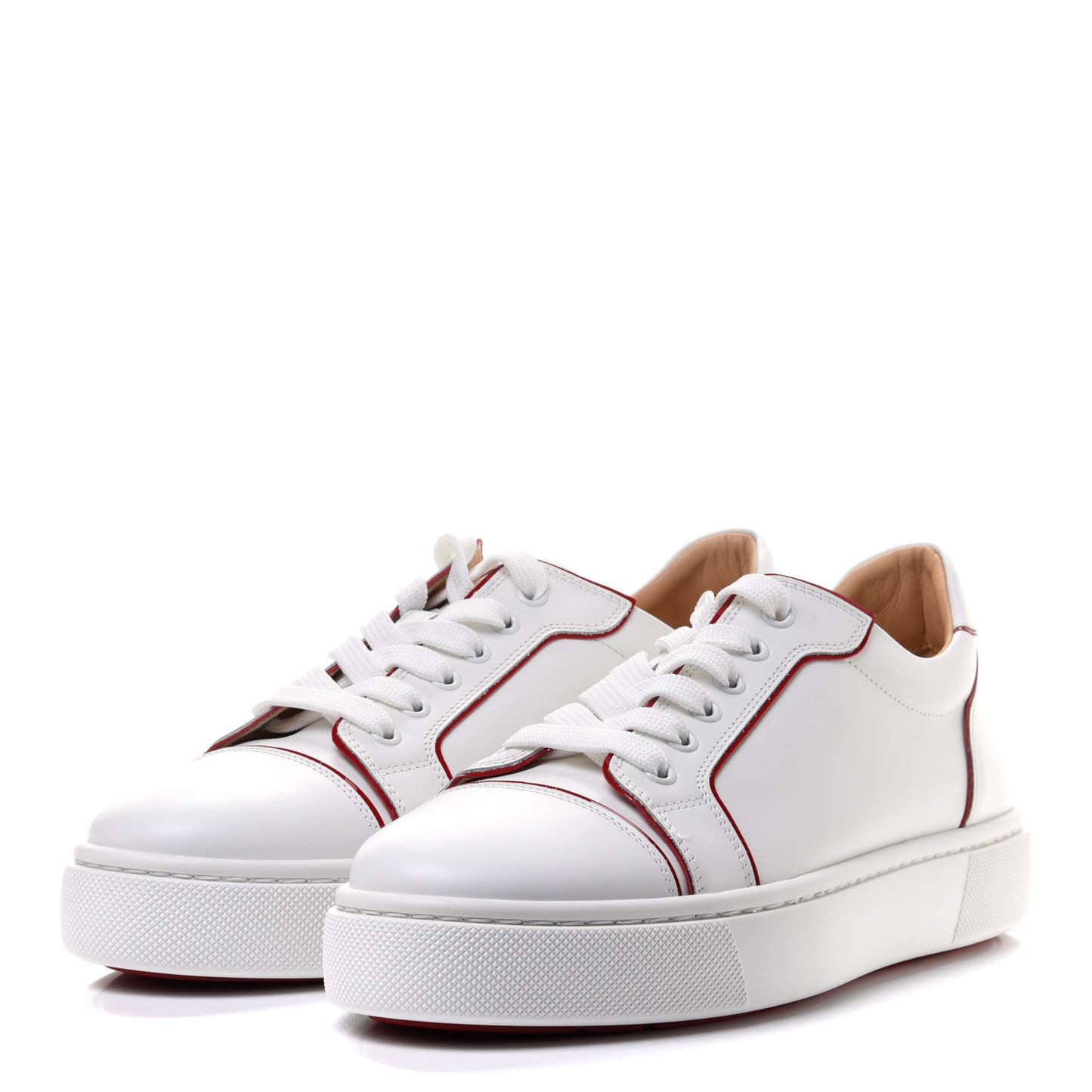 Patent Calfskin Vieira Flat Sneakers 40 White Loubi