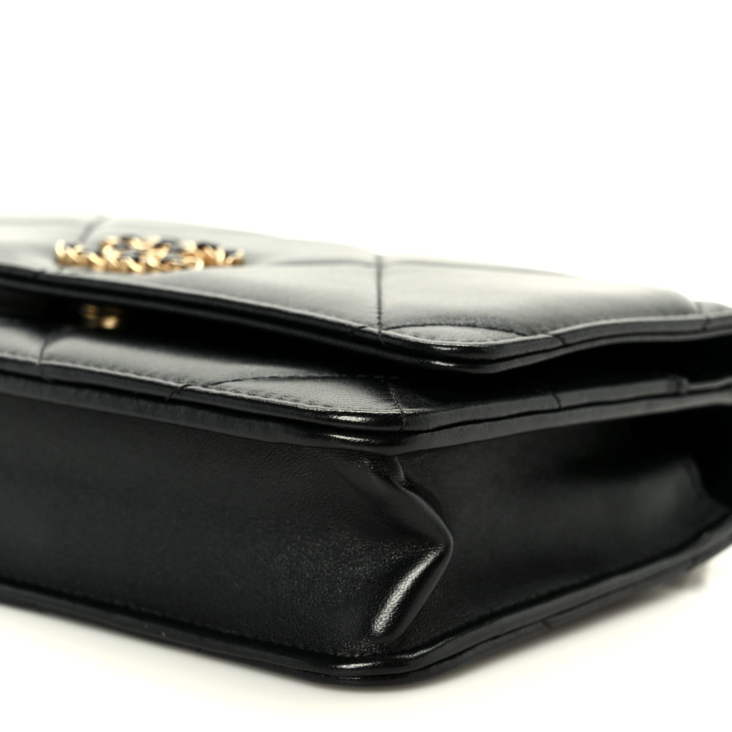Chanel Lambskin Quilted Chanel 19 Wallet On Chain WOC Black 21 of 23