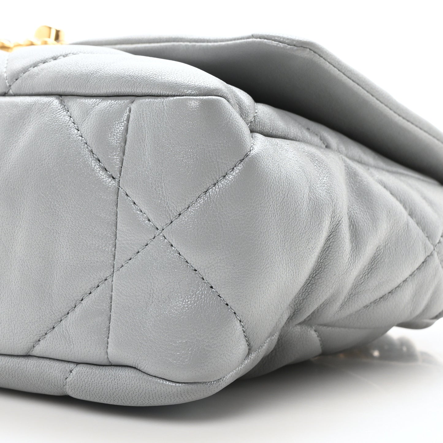 Lambskin Quilted Medium Chanel 19 Flap Grey