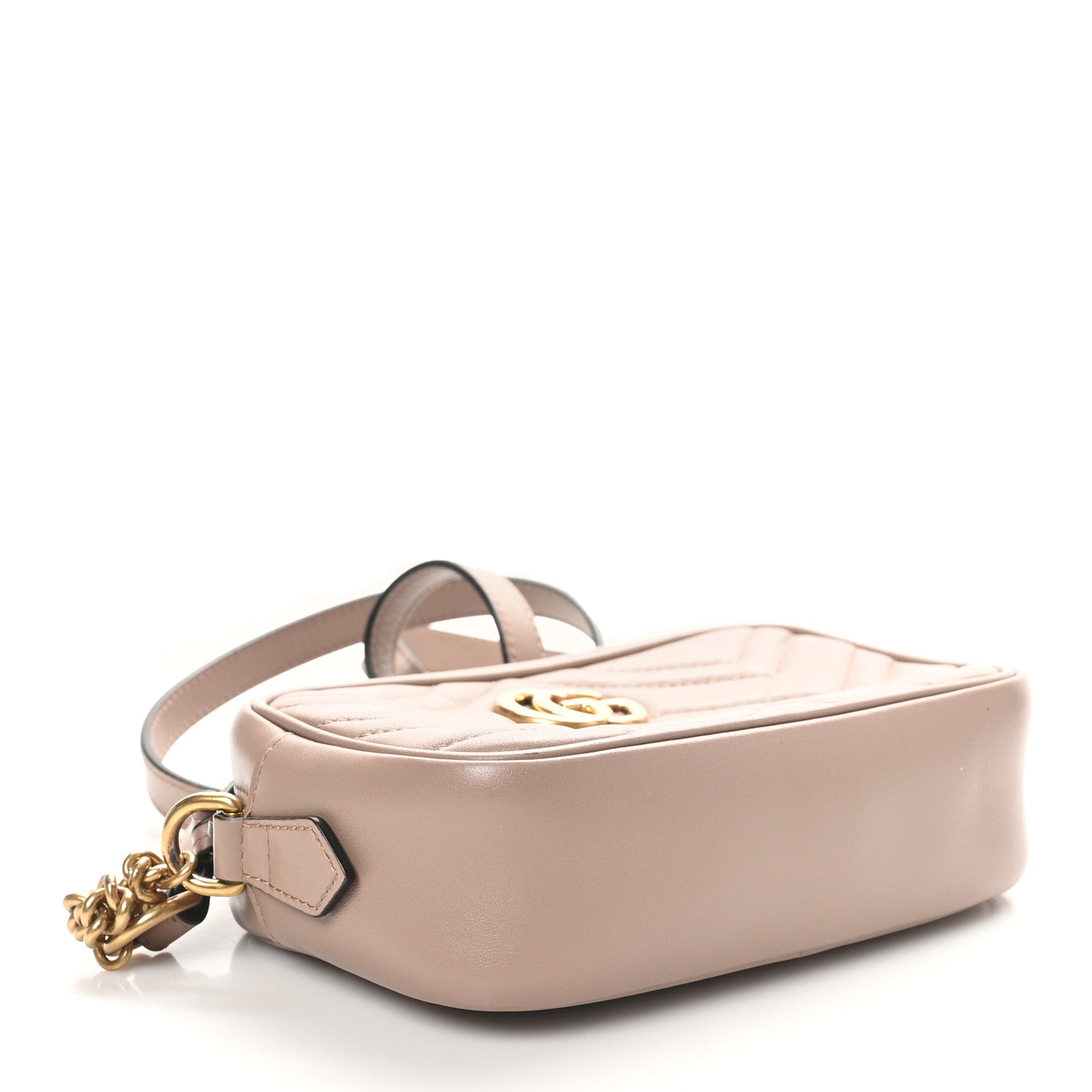 Gucci Calfskin Matelasse Mini GG Marmont Chain Shoulder Bag Porcelain Rose 4 of 11