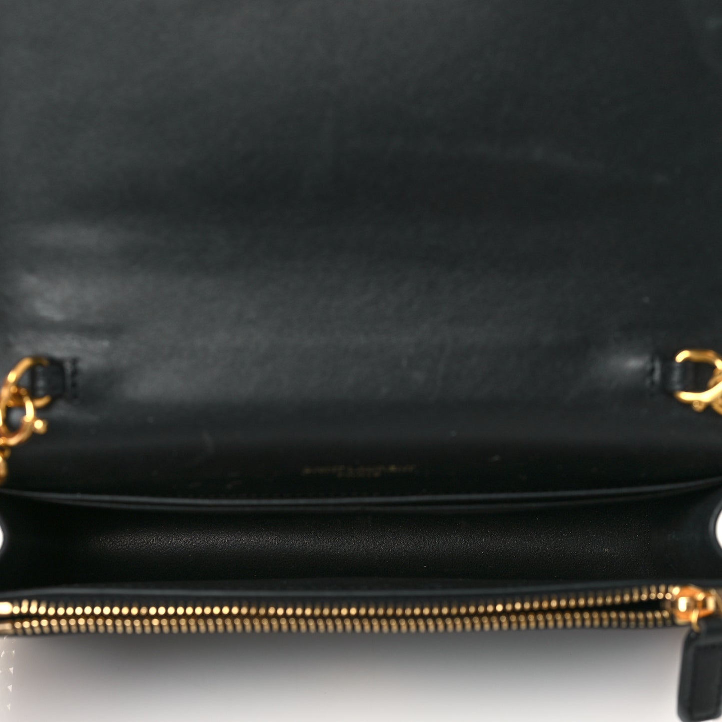 Smooth Calfskin Classic Monogram Kate Tassel Chain Wallet Black