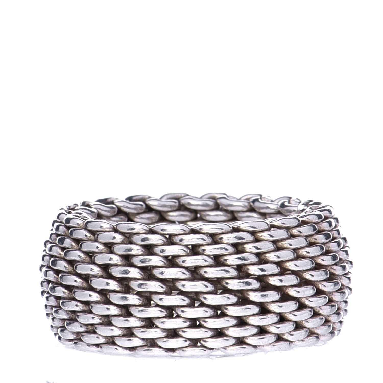 Tiffany Sterling Silver Somerset Mesh Ring 52 6 3 of 6