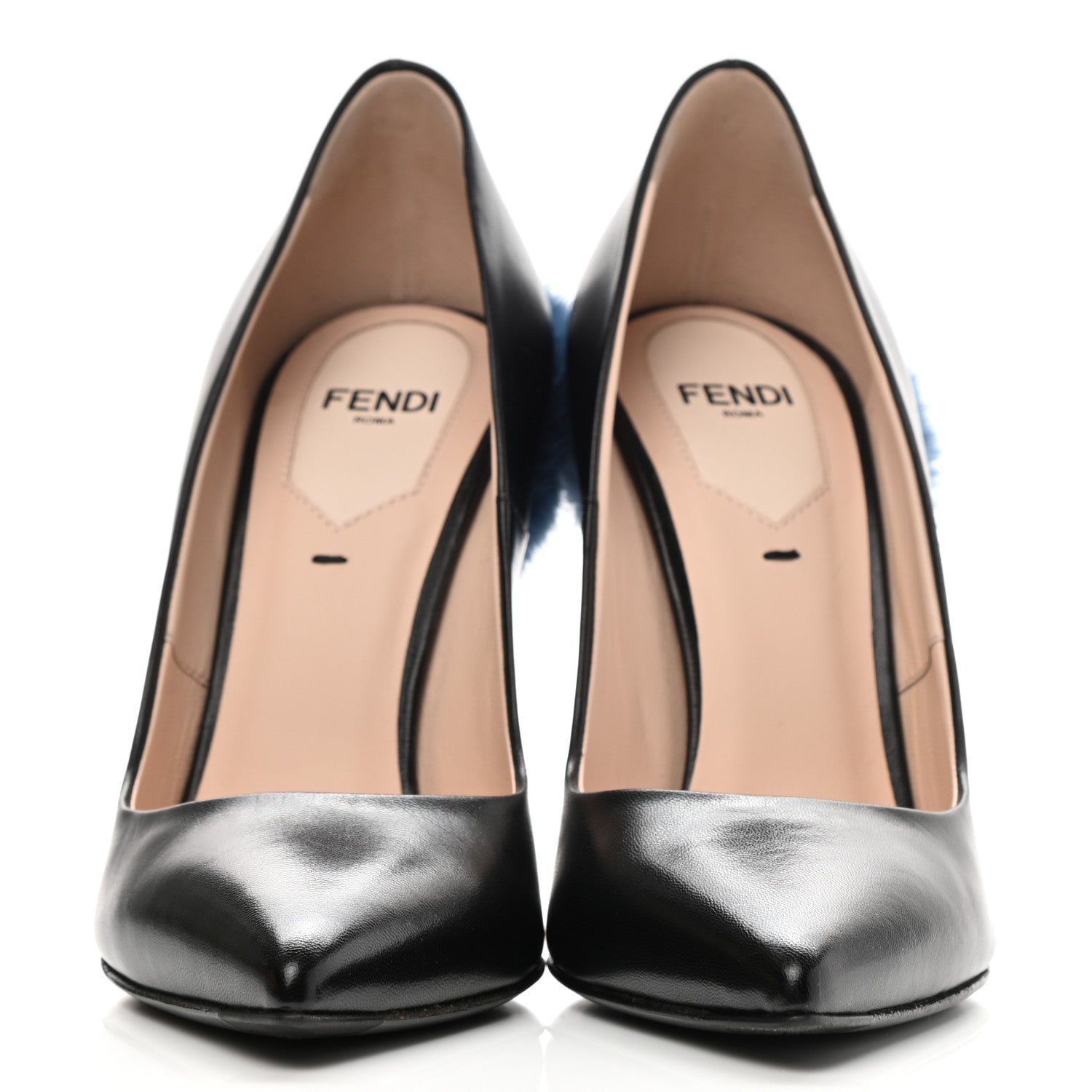 Fendi Calfskin Mink Fur Decollete Pumps 35 Black 2 of 8