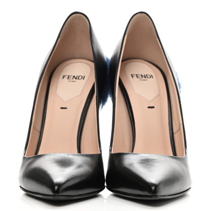 Fendi Calfskin Mink Fur Decollete Pumps 35 Black 2 of 8
