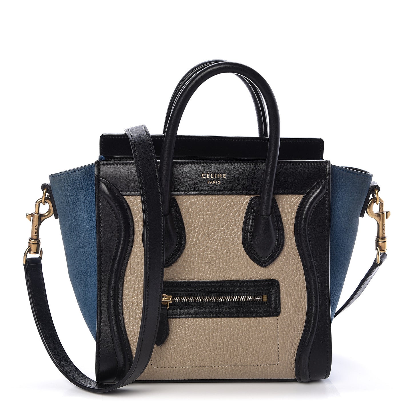 Bullhide Calfskin Nano Tri-Color Luggage Light Taupe