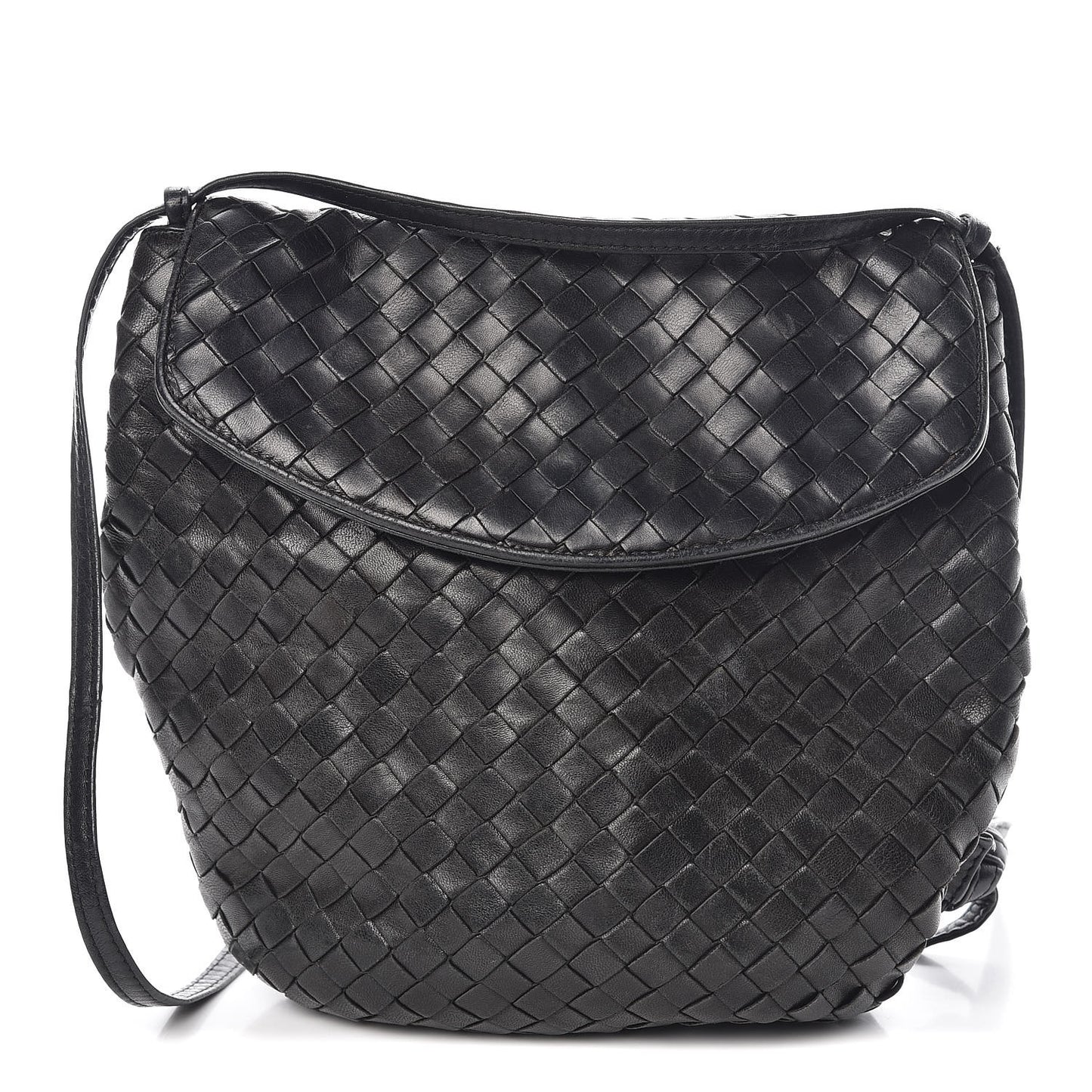 Nappa Intrecciato Crossbody Bag Black