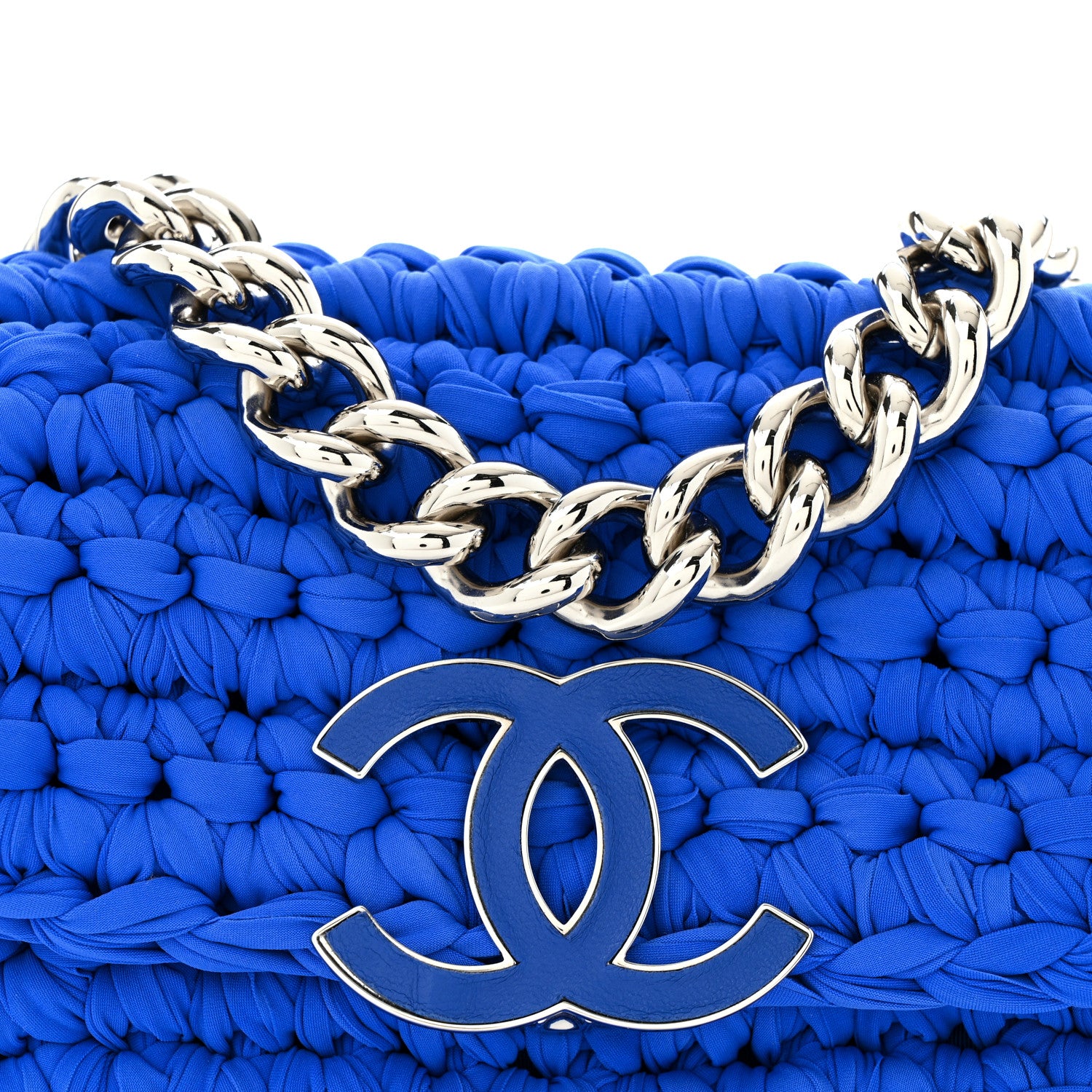 Chanel Crochet Fancy Single Flap Blue 8 of 10