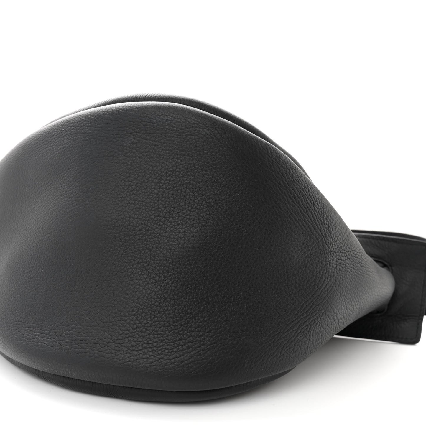 Grained Calfskin Large Slouchy Banana Bag Black